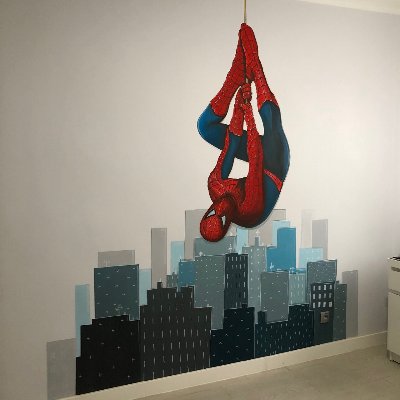 murales infantiles de superheroes para niños