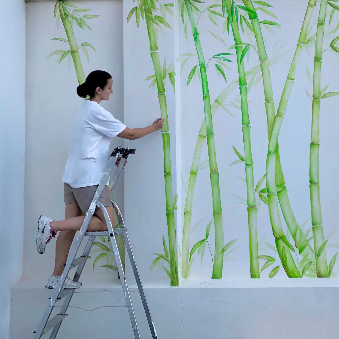pintura artisitica de exterior de bambus