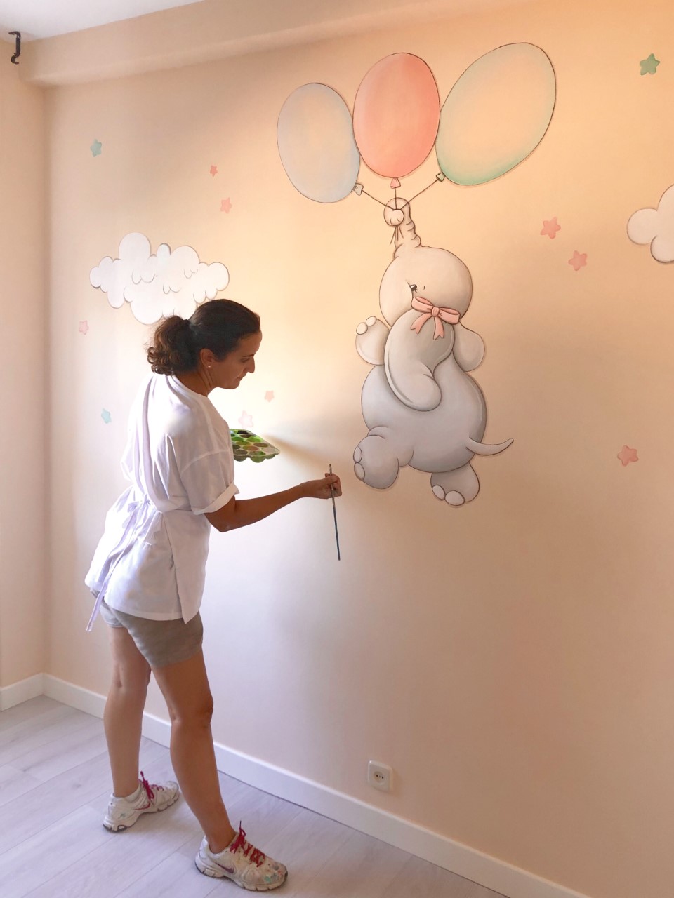 habitaciones dulces de bebe con pintura adorables de pared