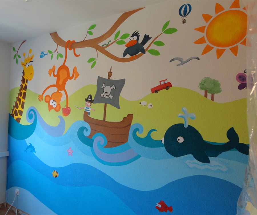 murales de animales para animar a los niños