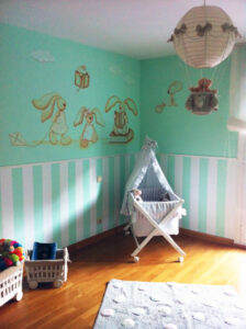 decorar paredes infantiles con color verde