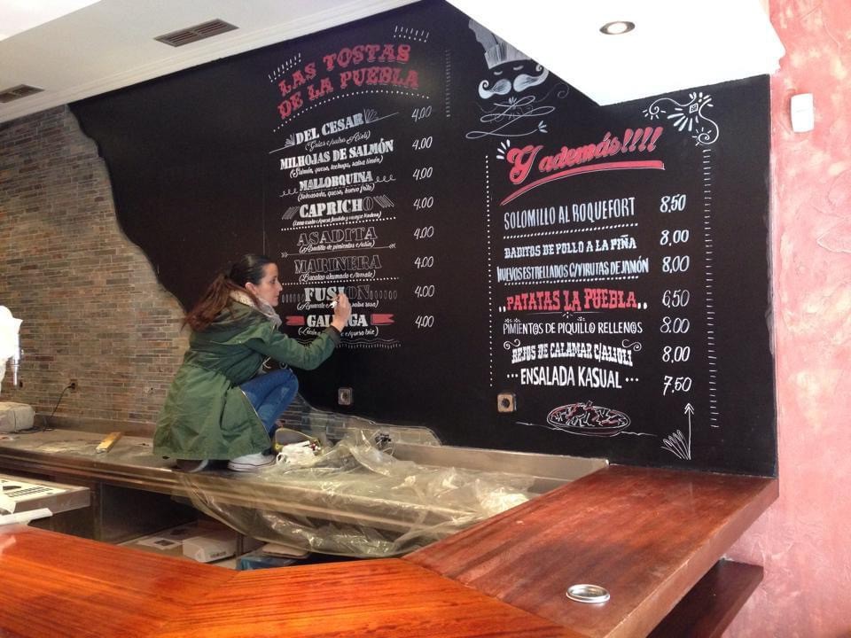 murales en pizarras de restaurantes pizarras pintadas restaurantes