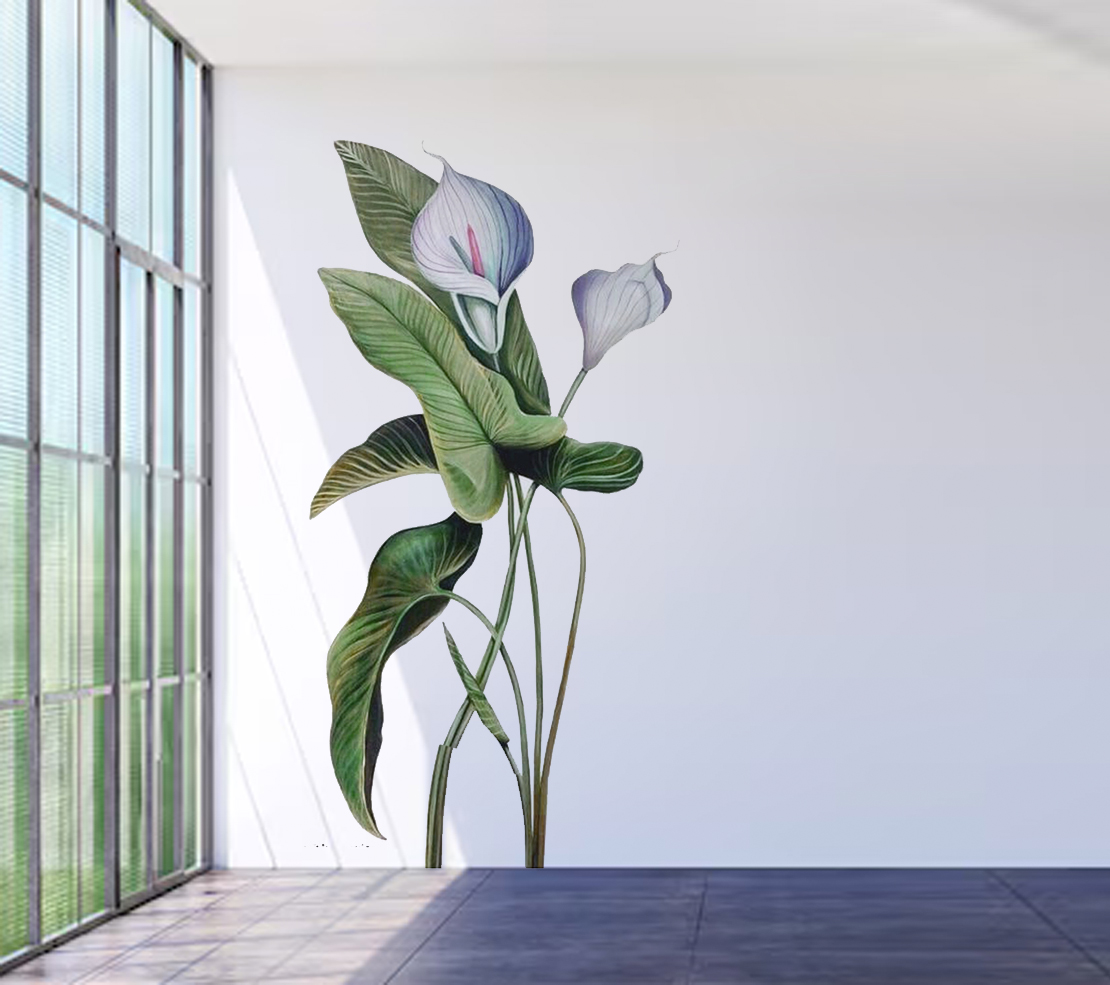 mural flor grande paredes clinica mural pintado a mano pared clinica flor grande