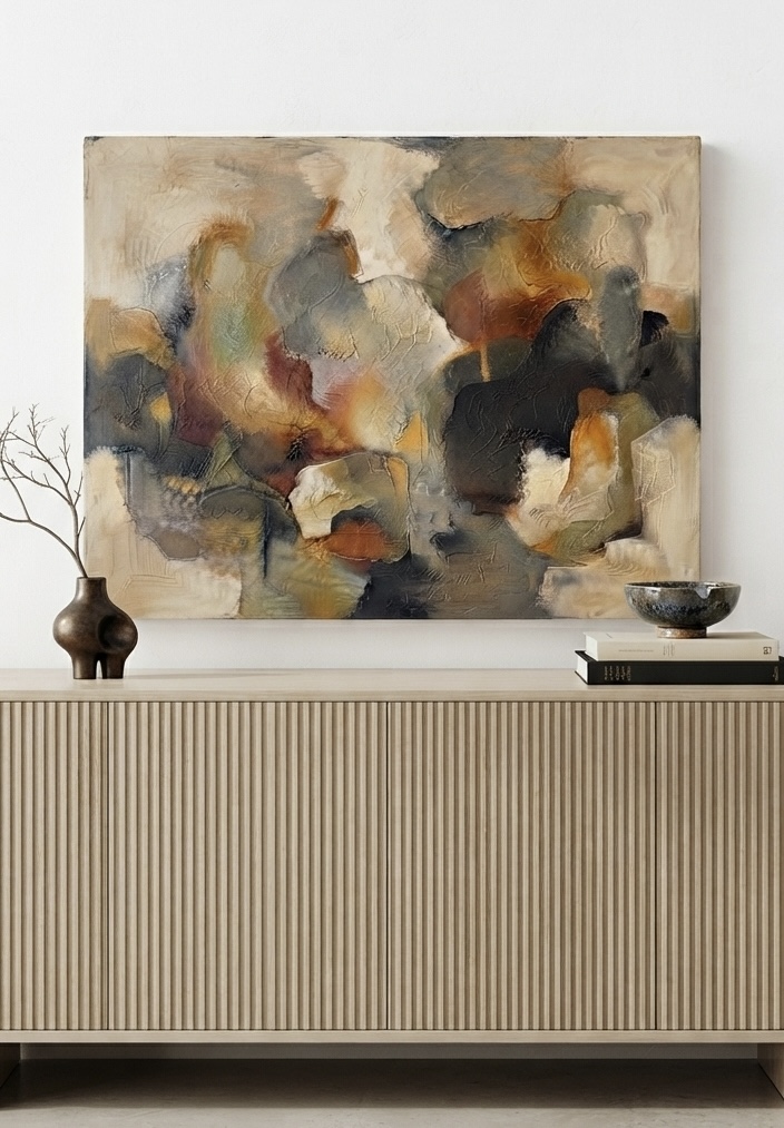 Cuadros Abstractos Pintados a Mano | Arte Original para Decoración | ArteVivo. 120x96 cm. Lienzo sin marco. Envío incluido - Imagen 2