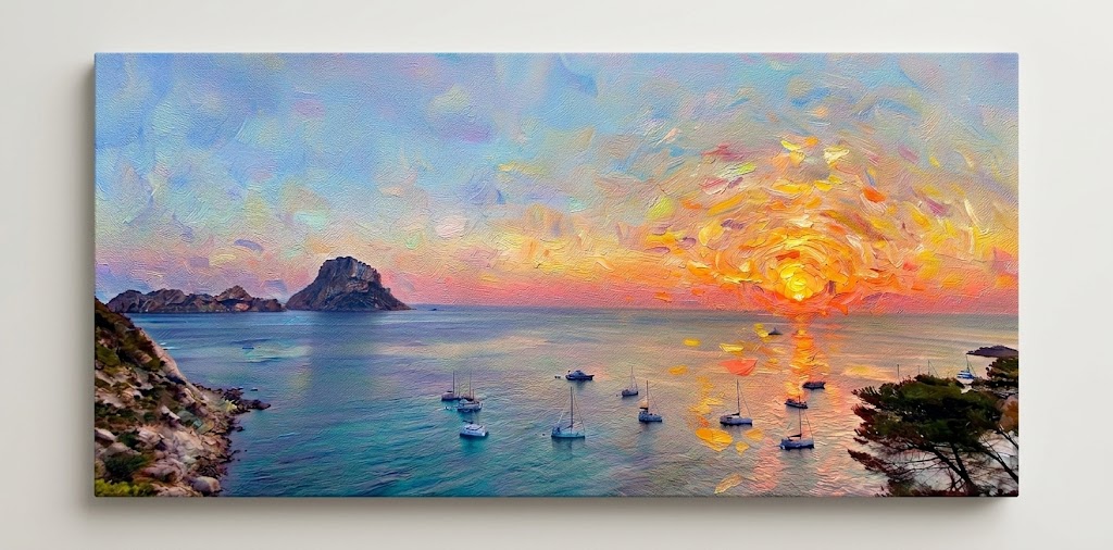 cuadro pintado a mano por encargo de es vedra ibiza